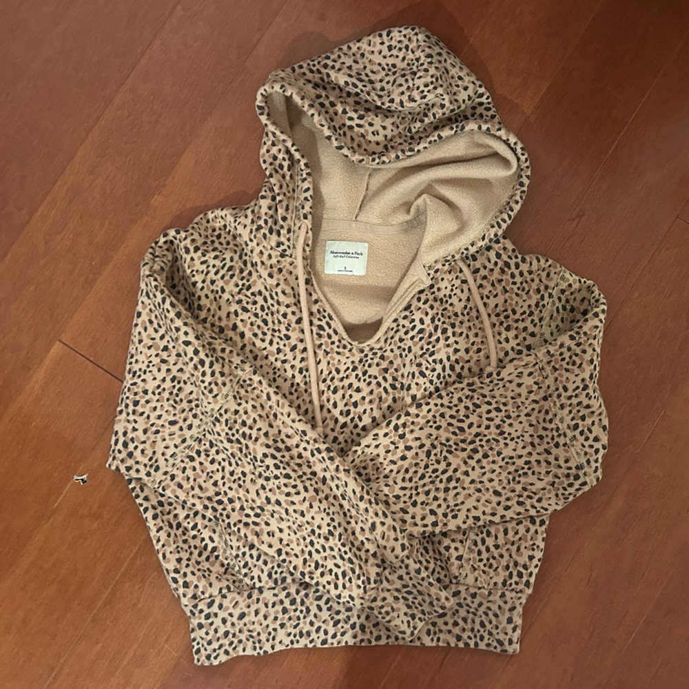 Abercrombie & Fitch Tan Leopard Print Hoodie